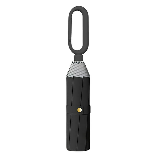 Dsscvnef 2025 Reflective Strip Travel Umbrella with Carabiner Handle Windproof Compact Folding Automatic Open Close 8 Ribs for Men Women Rain