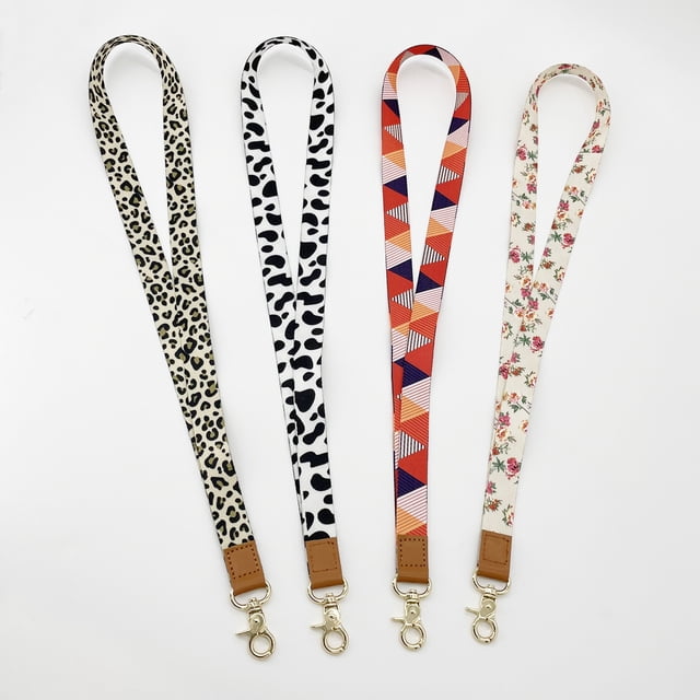 Cordón para llaves, elegante juego de cordones para el cuello y la muñeca, para soporte de tarjeta de identificación, llavero y billetera. Patrones únicos, opciones de colores populares, po