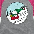 thumbnail image 3 of Peanuts - Snoopy Woodstock Sled - Toddler & Youth Girls Raglan Graphic T-Shirt, 3 of 5