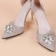 thumbnail image 5 of 2 clips para zapatos con diamantes de imitación brillantes, decoración de joyas, hebilla de cristal para zapatos. Blanco, 5 of 8