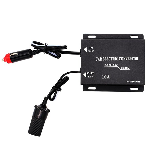 Transformador De Voltaje Para Automóvil 240W Carcasa De Aleación De Aluminio Transformador De Voltaje Universal 24 A 12V Máquina Transformadora De Voltaje Para Encendedor De Cigarrillos Methold VI003884-00