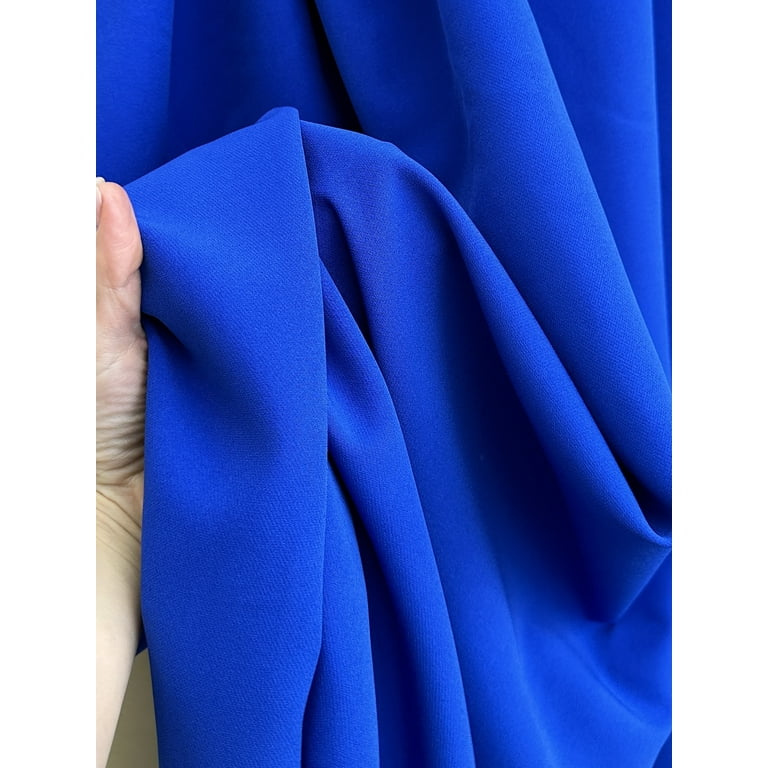 Royal Blue Stretch Crepe Fabric by the Yard 