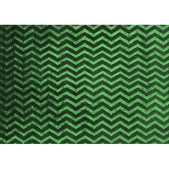 Ahgly Company Indoor Rectangle Oriental Emerald Green Industrial Area Rugs, 5' x 7'