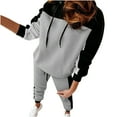 thumbnail image 1 of Ichuanyi Ladies Fashion Slim Sports Long Sleeve Two-piece Color Block Sweatshirt Set, 1 of 9