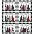 thumbnail image 1 of Mantel de plástico OBUSATT, 6 unidades, árbol de Navidad, 43 x 32 cm, 1 of 7