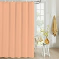 thumbnail image 4 of Fabric Shower Curtain, Peach Coral Solid Color Bathroom Curtain with 12 Hooks Waterproof No Bad Odor Machine Washable Bath Curtains for Bathroom, Spa Room, 66"x72", 4 of 6