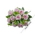 thumbnail image 2 of Mecorevxz Artificial Roses Flowers with 10 Heads for Flower Arrangement, Silk Rose Bouquet for Home Decoration, Faux Roses for Valentines Day Parties and Wedding Decoration (Purple), 2 of 7