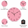 thumbnail image 5 of Wall Clock Pink Clocks PVC Silent Non-Ticking Battery Operated Decorative Solid Color Round Clock for Home Living Room Kitchen Bedroom Office School Wall Decor 14 Inch, 5 of 9