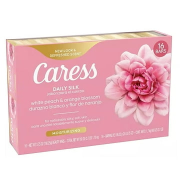 Caress Silkening Daily Silk Beauty Bar, White Peach & Orange Blossom, 3.75 Oz., 16 Ct.