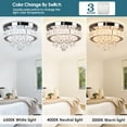 thumbnail image 2 of FRIXCHUR 11.8" Modern Crystal Chandelier Raindrop LED Flush Mount Chandeliers Light Fixture for Dining Room Bedroom Living Room Hallway (White Light/Neutral Light/Warm Light), 2 of 7