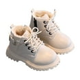 thumbnail image 2 of Girls Boots Girls Winter Boots Girls Boots Fashion Mesh Lace Non Breathable PU Lace Shoes for Kids, 2 of 6