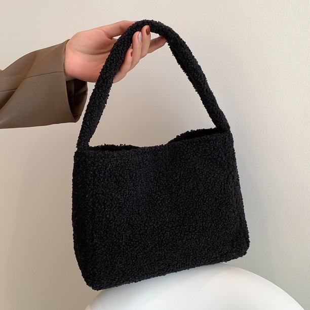 Bolsa de mano de moda para mujer, de mano de felpa suave, de hombro, de mano informales de Color sólido Ndcxsfigh Para Estrenar