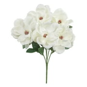 Mainstays 19 in White Magnolia Bush Artificial Flower for Indoor Use