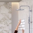 thumbnail image 4 of Uxcell 20 Piezas de Azulejos de Mármol Autoadhesivos Impermeables para Paneles de Pared Backsplash para Baño 12"x12" Diseño de Ladrillo Blanco, 4 of 7