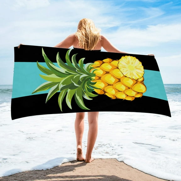 HBBKVI Pineapple Beach Towel 30" × 60", Colorful Bath Towels for Bath Beach Travel, Quick Dry Water Absorbing Sand Proof Towels
