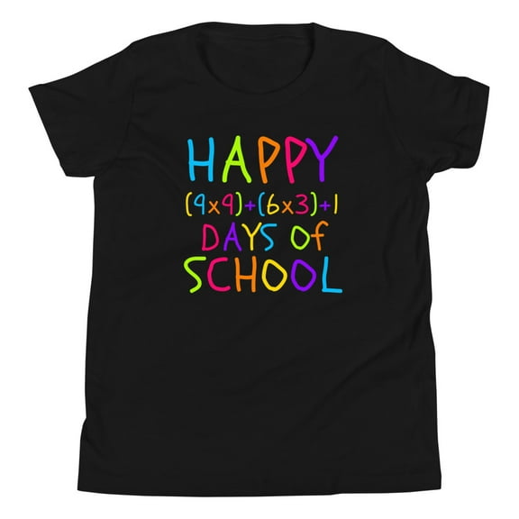 Funny 100th Day of School, Unisex Youth, 100 Days Smarter 100 Days Math Teacher Math Formula (Black, S)