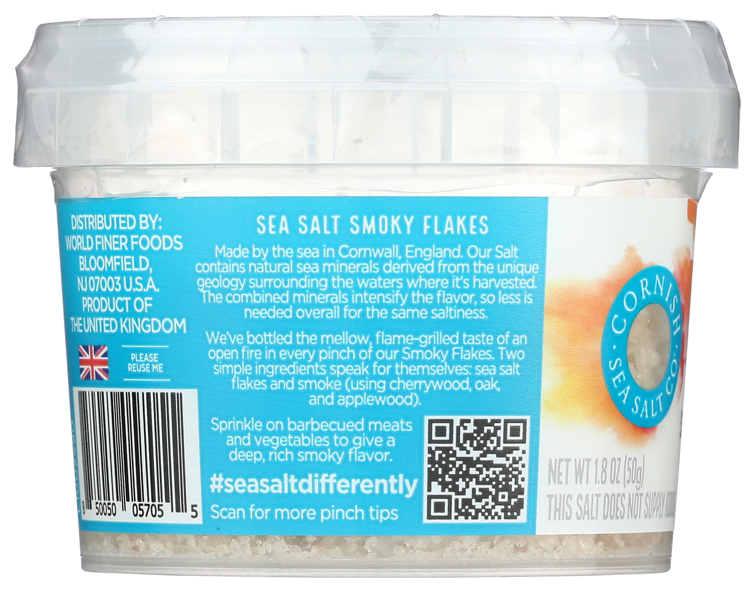 Pack of 8, Cornish Sea Salt Smoked Flakes, 1.8 oz