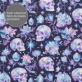 Qokaie Skull crystal flower Pattern Shower Curtain with 12 Plastic