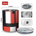 thumbnail image 4 of 12oz Coffee Tumblers Red and Black Modern Art Geometric Stainless Steel Vacuum Insulated Travel Tumbler Coffee Cups Mug with Lid and Straw with Cleaning Brush for Cold & Hot Drinks, 4 of 5
