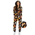 thumbnail image 3 of BLTIBY Christmas Jumpsuit for Women Autumn Winter Hooded Jumpsuits Zipper Romper One Piece Pajamas Holiday Sleepwear with Pockets Black M, 3 of 8
