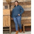 thumbnail image 4 of CASSIE LIZ Sweaters for Women Plus Size 2X Quarter Zip Pullover Fall Fashion Blue Oversized Winter Dressy 2XL 18W 20W, 4 of 8