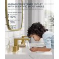 thumbnail image 3 of Grifo de baño QFN, extendido, 3 orificios y 2 manijas, dorado, 20-30 cm, 3 of 9