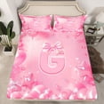 thumbnail image 2 of Feelyou Kids Princess Party Full Size Sheets, Pink Bow Monogrammed G Bed Sheets, 4pcs, 2 of 7