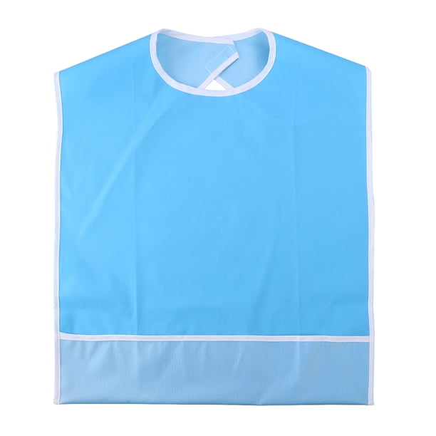 Babero para adultos: protector de babero para la hora de comer, lavable, reutilizable, impermeable, con cierre a presión ajustable para un uso y limpieza fáciles.
