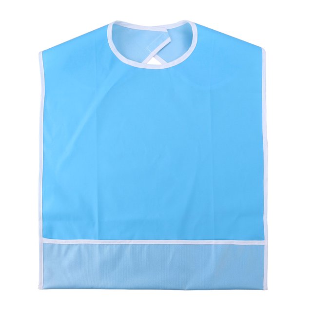 Babero para adultos: protector de babero para la hora de comer, lavable, reutilizable, impermeable, con cierre a presión ajustable para un uso y limpieza fáciles.