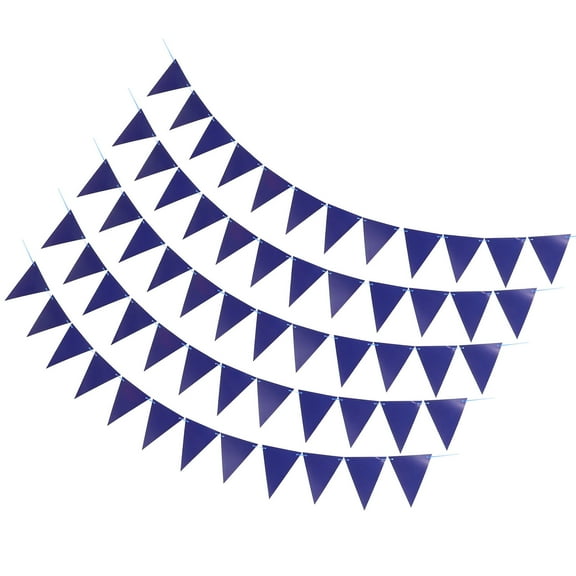 Masteelf Dark Blue Blank Pennant Banners for DIY Decorations Party Activities Celebrations 5 Pieces