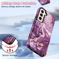 thumbnail image 5 of CASEFIV for Samsung Galaxy S22+/S22 Plus 5G Case,Marble Pattern Heavy Duty Shockproof Full Body Protective Covers for Women Girls,Purple, 5 of 8
