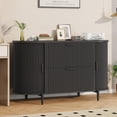 thumbnail image 5 of SEDETA 39.4" Filing Cabinet for Home Office, 2 Drawer File Cabinet, fit Legal/Letter/A4 Size, Modern Fluted Filing Cabinets with 2 Sliding Door Storage, Printer Stand, Black, 5 of 8