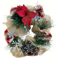 Holiday Time 20-Inch Mesh Wreath, Pinecone, Durable Construction