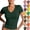 05# Dark Green, variant on Womens Tops Short Sleeve Basic Tees Casual V Neck Slim Fitted T-Shirts Summer 2026 Trendy Fashion,Fluorescent Green 2XL