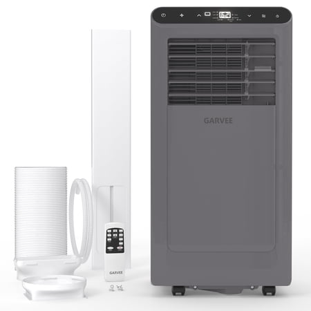 Aprafie 8,000 BTU Portable Air Conditioner, 4-in-1 Small AC with Cool, Fan, Dehumidifier & Sleep Mode for Rooms Cools up to 350 Sq.ft, 115V, Gray