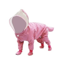 Gytml Dog Raincoat, Waterproof Full Coverage 4 Legs Rain Jacket With Transparent Hood, Lightweight Rain Coat With Adjustable Snaps For Small Medium Dogs Pink-S