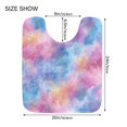 thumbnail image 5 of 2 Piece Bath Mat Set with U-Shaped Toilet Mat and Rectangle Bath Rugs Non Slip Machine Washable Bathroom Mats Watercolor Powder Blue Pattern, 5 of 7