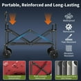 thumbnail image 5 of 28" Collapsible Wagon Cart with Wheels Foldable, Tail Expansion 380lbs Portable Utility Beach Wagon，Lightweight Folding Cart for Outdoor Shopping Sports Camping, 5 of 8