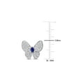 thumbnail image 5 of 1.10 Carat (Ctw SI,H-I) Diamond Buttrerfly Charm Earrings in 14K White Gold with Blue Sapphires for Women, 5 of 6