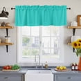 thumbnail image 2 of 2 Pack Aqua Green Valance for Window Green Solid Color Kitchen Valance Rod Pocket Short Curtain Topper Decorative Window Treatment for Living Room Bedroom 54"x18", 2 of 8