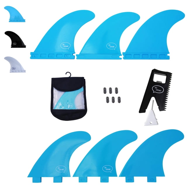 Ho Stevie! FRP Thruster (3) Ailettes de Planche de Surf - Plus Résistantes Que les Ailettes en Nylon Régulières - Performance et Maniabilité - Inclut Étui de Voyage, Vis, Peigne en Cire et Clé d'Aile