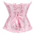 thumbnail image 5 of Women's Lace Up Boned Overbust Bustier Lingerie Bodyshaper Top Princess -pink Pink-xs, 5 of 5
