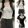thumbnail image 2 of Summer Crop Cami Tops Sleeveless Spaghetti Strap Camisole Lace Trim Tank Tops !, 2 of 8