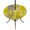 Yellow,Gray, variant on Round Outdoor Tablecloth with Umbrella Hole and Zipper, Abstract Blue Tablecloth with Elastic Waterproof, Modern Simple Painting Art Patio Table Covers for 31" - 35" Picnic Pool Tables