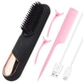 thumbnail image 2 of Plancha de Pelo Inalámbrica, Cepillo Alisador de Pelo de Calentamiento Rápido, Cepillo Eléctrico Multifuncional, Peine Caliente Inalámbrico., 2 of 5