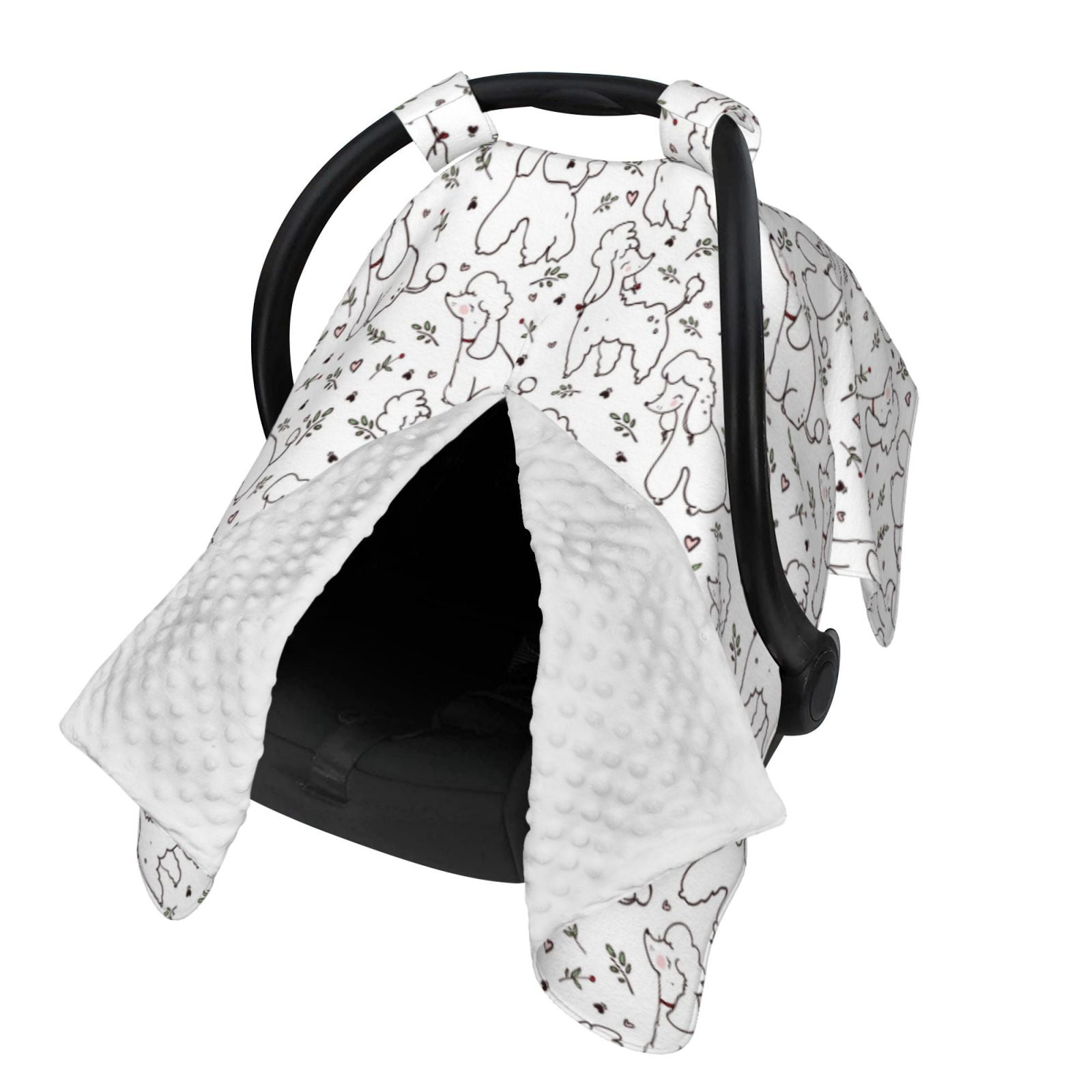 Naloa Poodle Dog Baby Car Seat Cover, Breathable Baby Carrier Cover, Multiuse Baby Carrier Cover & Nursing Breastfeeding Cover