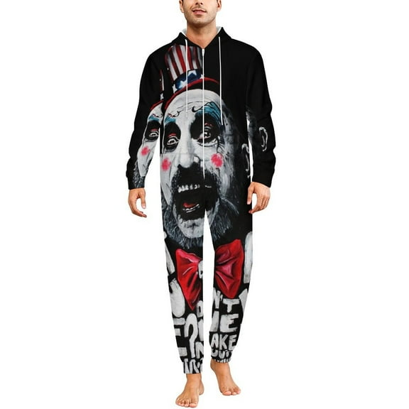 Captain Spaulding Jumpsuit for Men Women Hooded Flannel Onesie Rompers Soft Cozy Loungewear Home Pajamas S