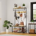 thumbnail image 1 of 5 in 1 Hall Tree with Bench and Shoe Storage, 39" Entryway Coat Rack with Shoe Bench, Adjustable Shelf, Hanging Rod & 9 Hooks, Coat and Shoe Rack for Hallway Mudroom Bedroom, 1 of 16