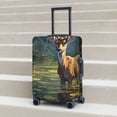 thumbnail image 6 of Susaid Peaceful Deer Lily Pond Print Elastic Washable Suitcase Cover with Hidden Zipper, Fits 18-32 Inch Luggage for Protection During Travel-Medium, 6 of 7