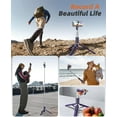thumbnail image 6 of 62" Phone Tripod & Selfie Stick, Tripod for iPhone with Remote, All-in-1 Cell Phone Stand, Portable, Extendable Stand for Selfies Video Recording Vlog, Compatible with iPhone Android (Purple), 6 of 14